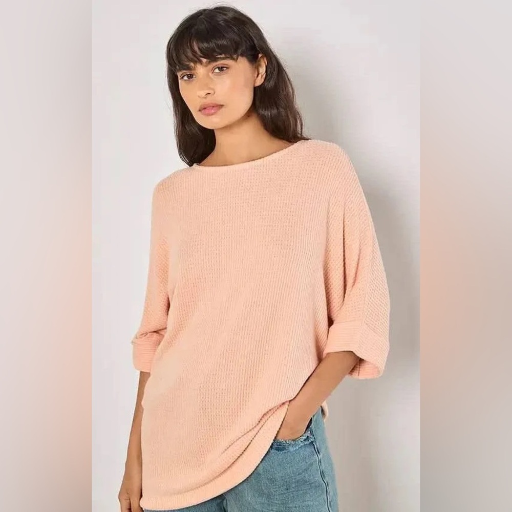 APRICOT 🍑 - Peach Boatneck Knit Top